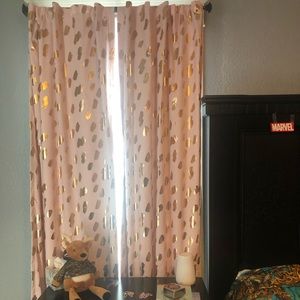 Pink and gold cheetah print curtains